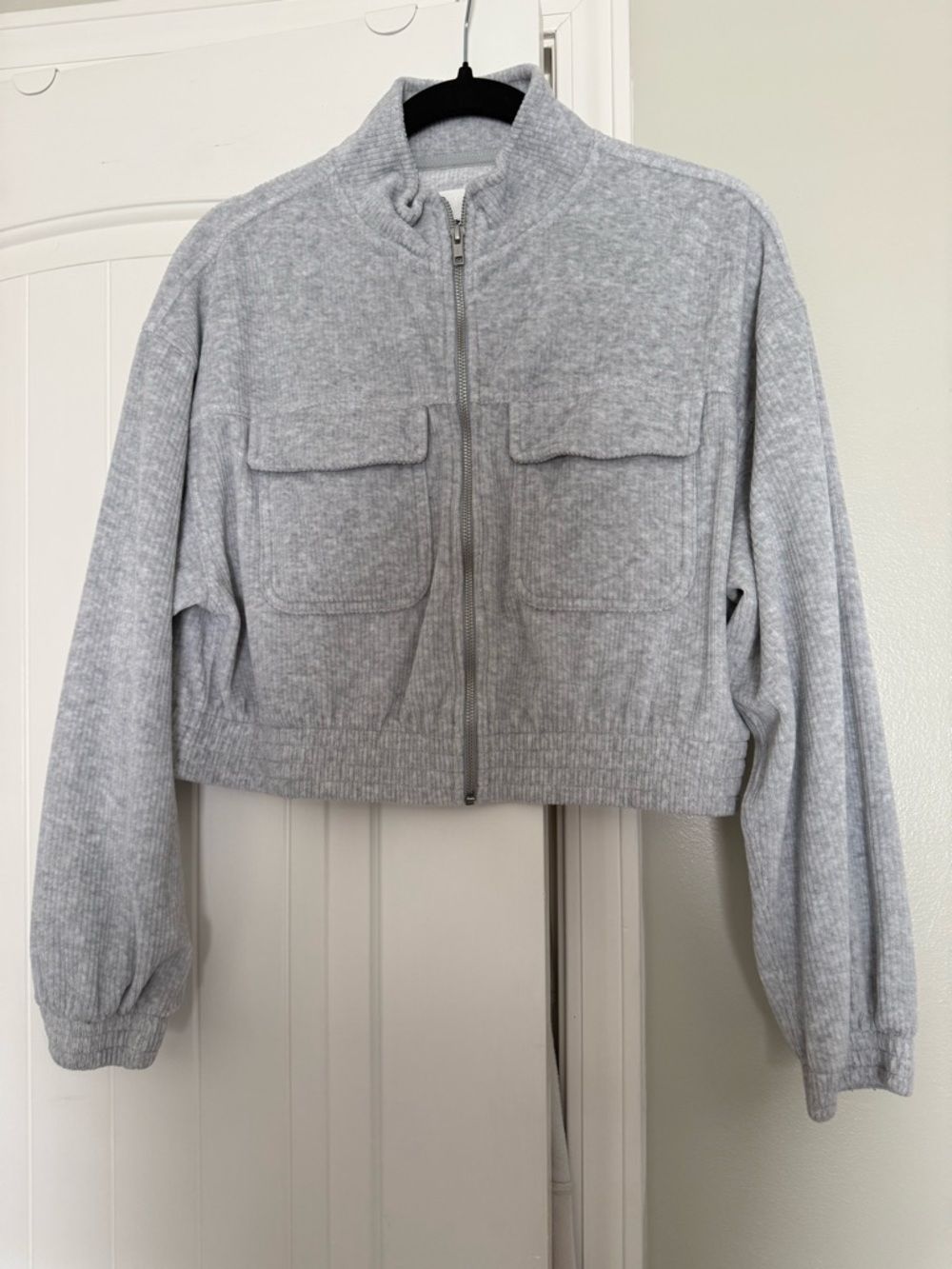 Aerie Ribbed Cropped Zip Jacket